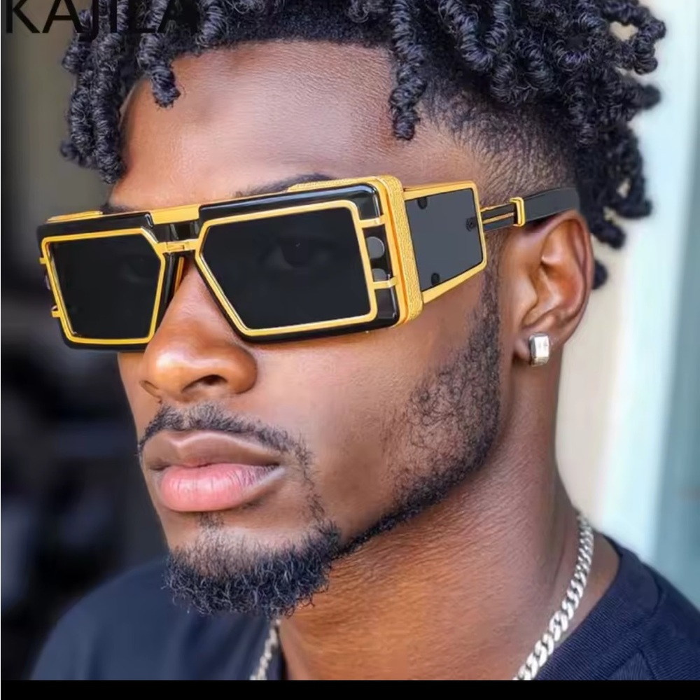 Gold and Black Men's Sunglasses